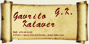Gavrilo Kalaver vizit kartica